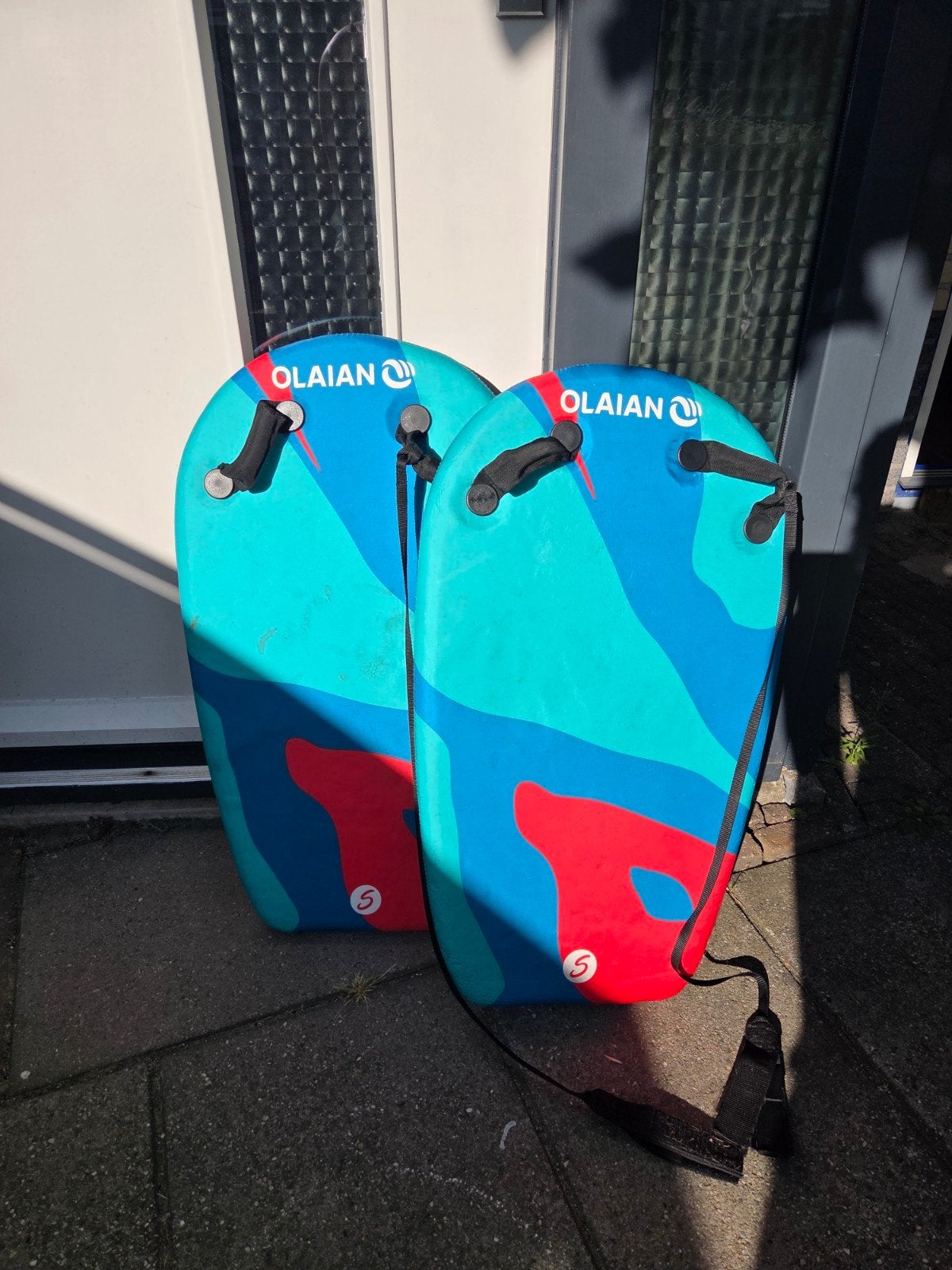 2 OLAIAN Bodyboards voor kinderen - Zo goed als nieuw, Ophalen of Verzenden, Zo goed als nieuw, Overige typen, Met koord