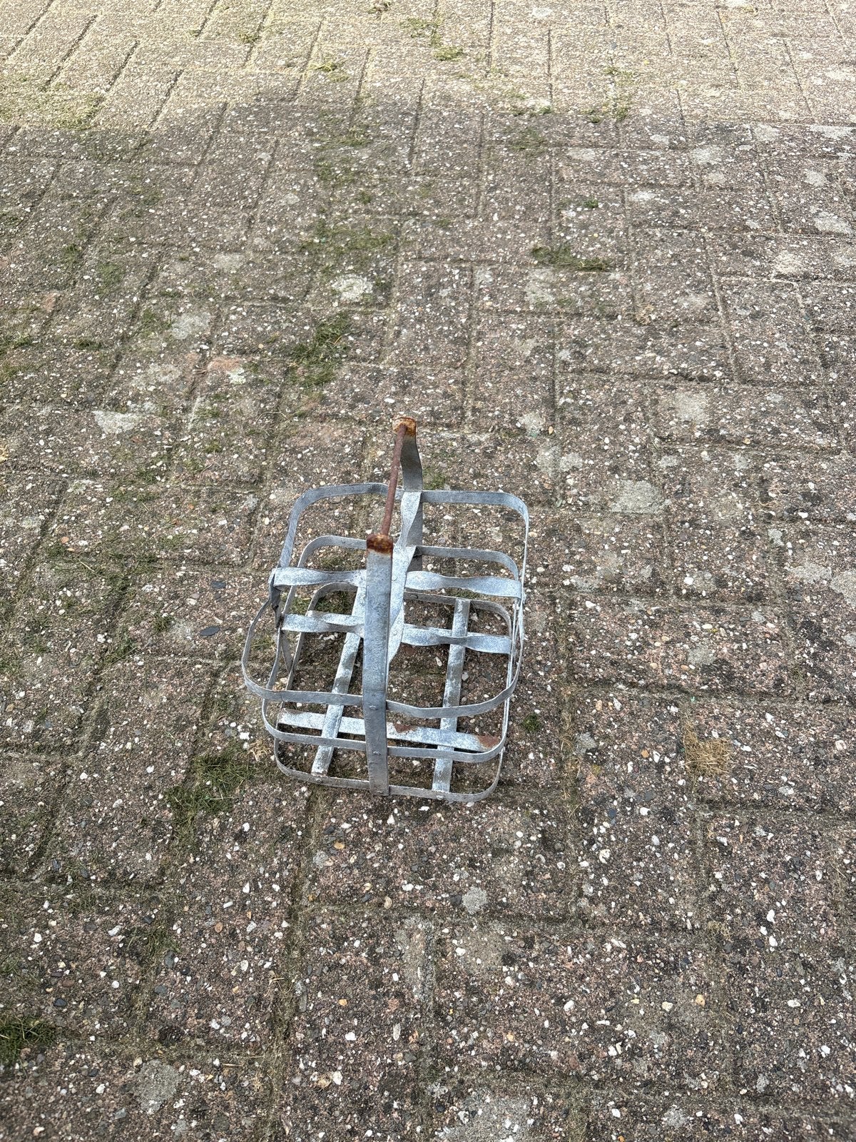 Vintage metalen flessenrek/drager, Ophalen of Verzenden