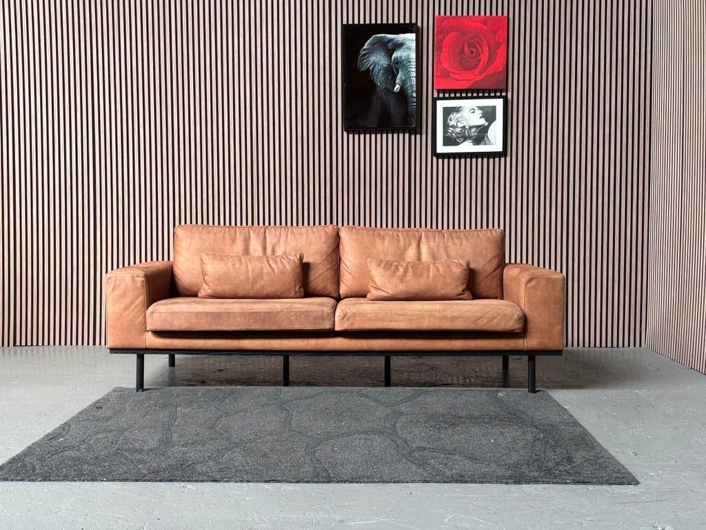 GRATIS LEVERING Driezits Bank Cognac 235x90 GEREINIGD