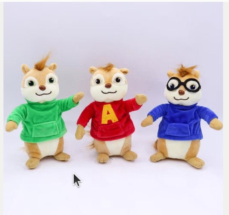 Alvin and the Chipmunks knuffel set 3 stuks (20cm), Ophalen of Verzenden, Nieuw, Overige typen