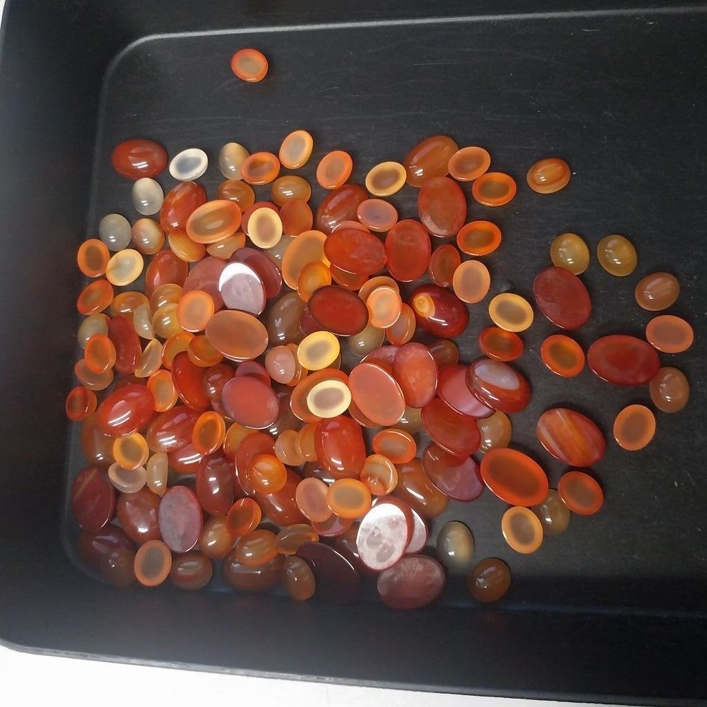 Lot met oranje agaat carneool cabochons, Ophalen of Verzenden
