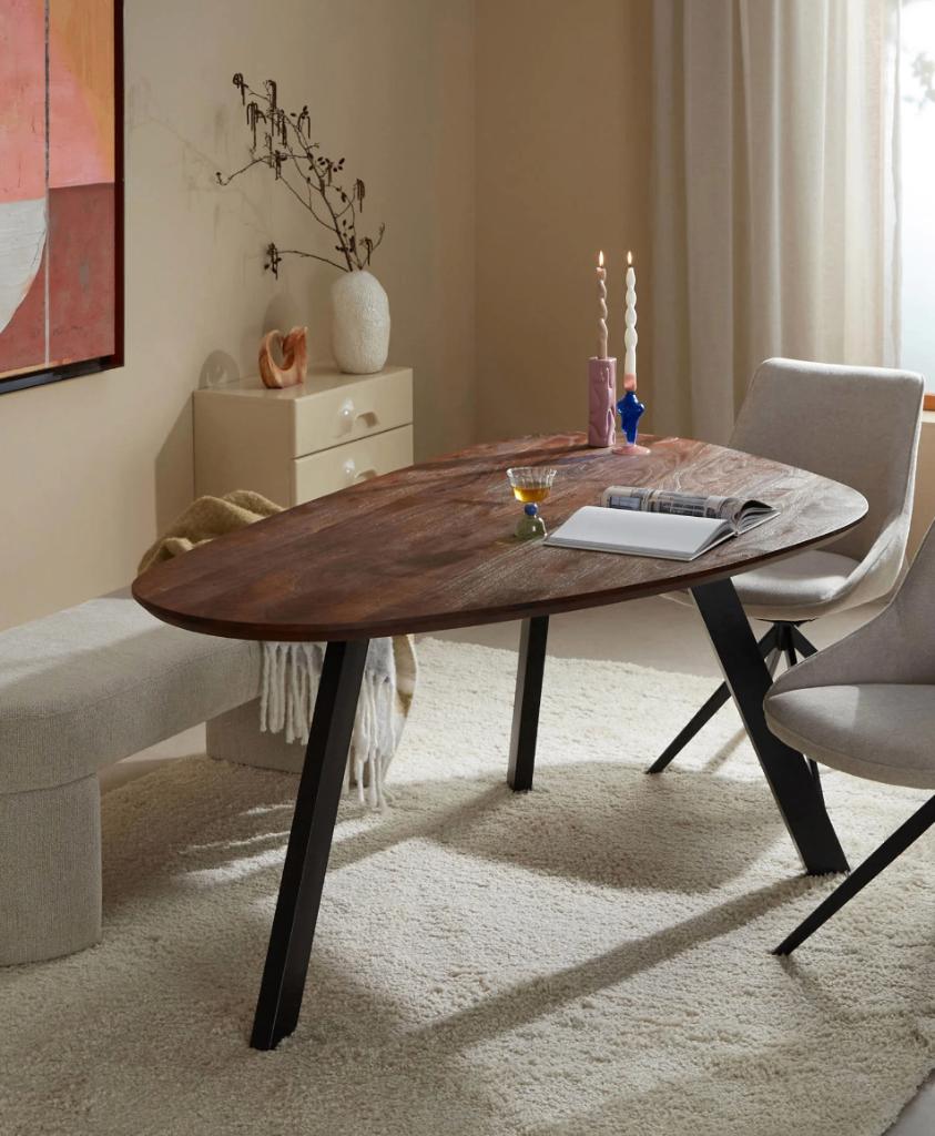 NOUS Living  eetkamertafel Arya, Huis en Inrichting, Ophalen, 50 tot 100 cm, Zo goed als nieuw, Vijf personen of meer