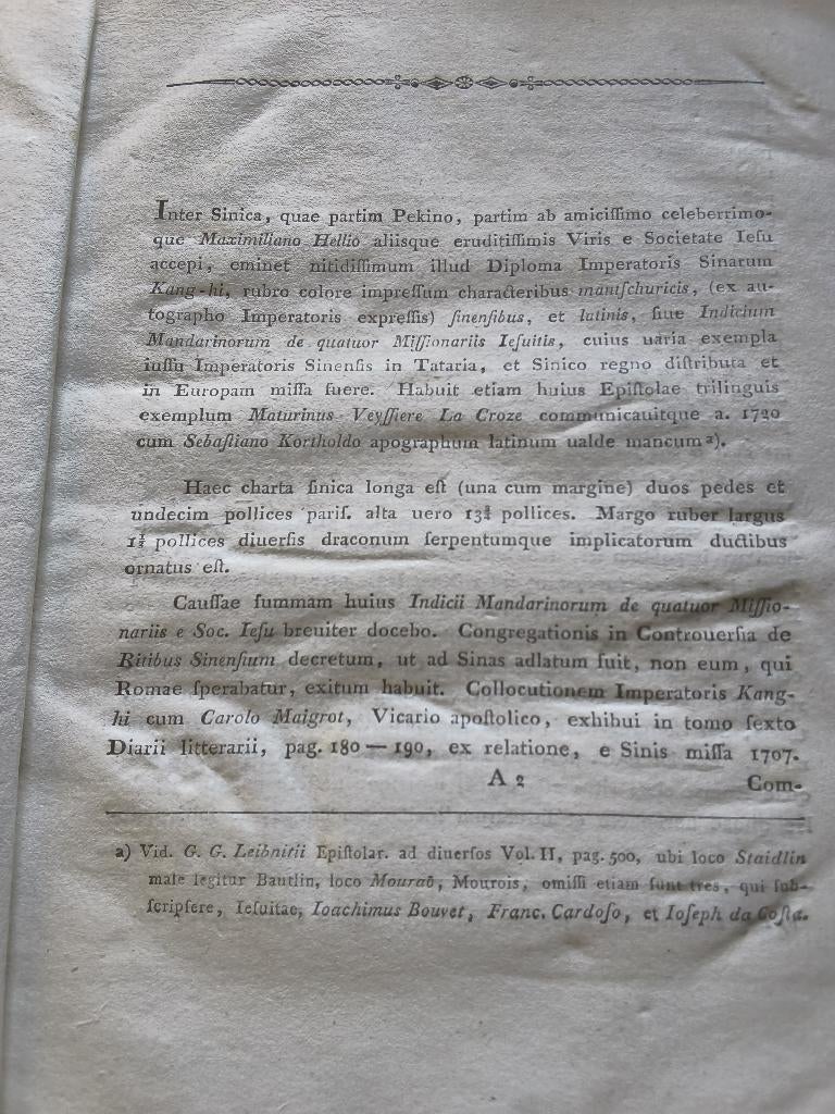Imperaroris Sinarum Kang Hi. Historisch werk., Ophalen, Gebruikt, Buitenland, Tijdschrift of Boek