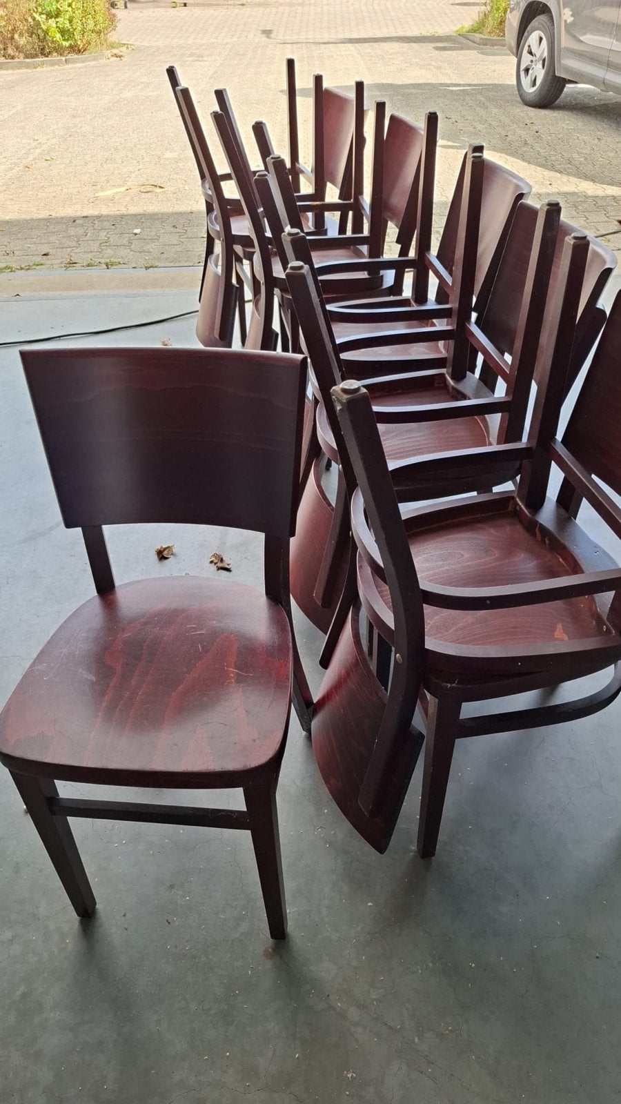 14x Houten Stoelen - Gebruikt maar in goede staat, Ophalen, Gebruikt, Bruin, Vijf, Zes of meer stoelen