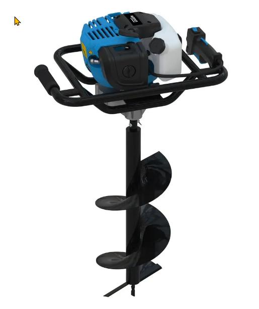 Motor- grondboor 2 Pk incl. 3 grondboren 100, 150 en 200 mm, Ophalen of Verzenden, Nieuw, Overige materialen, Overige typen
