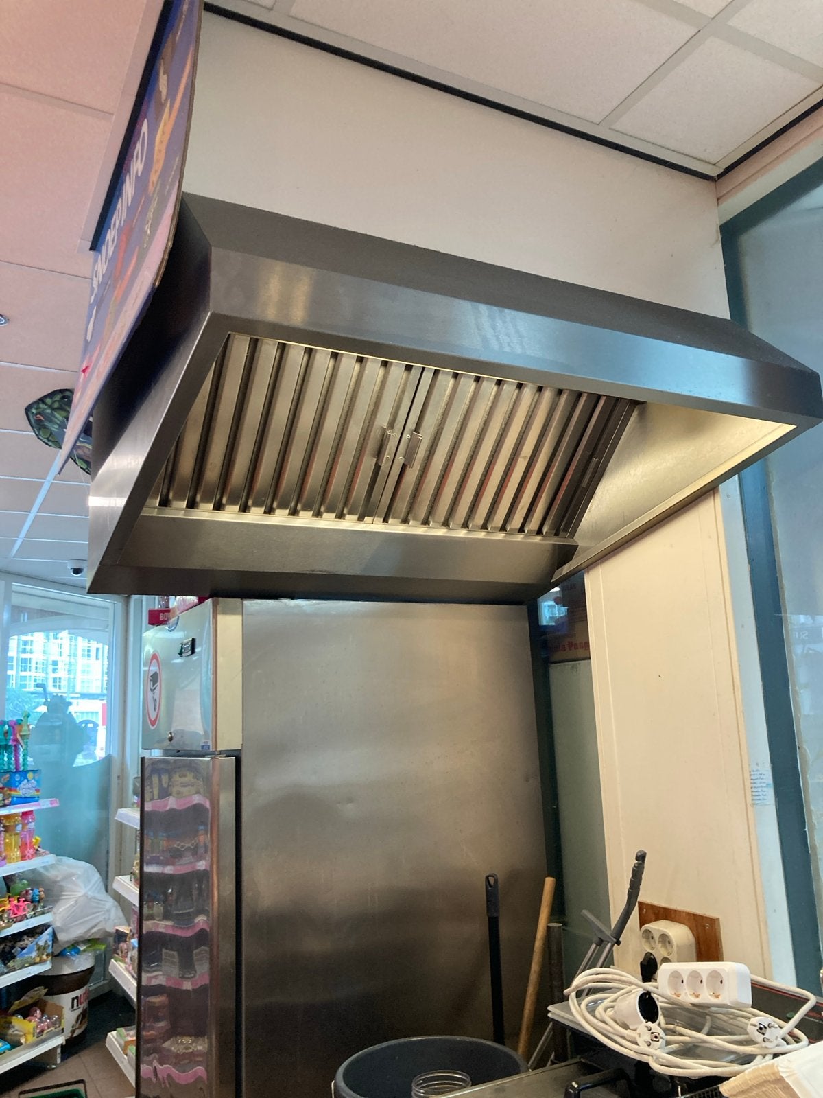 RVS Afzuigkap zonder motor met verlichting - Zo goed als nie, Witgoed en Apparatuur, Wandschouwkap, Ophalen of Verzenden, Zo goed als nieuw