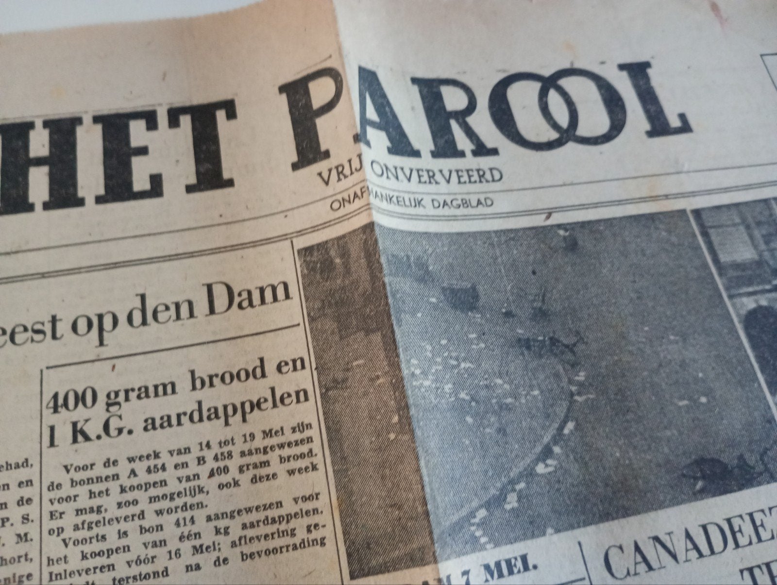 Het Parool bevrijdings krant de Dam en Baarn, ., Ophalen of Verzenden, ., Nederland