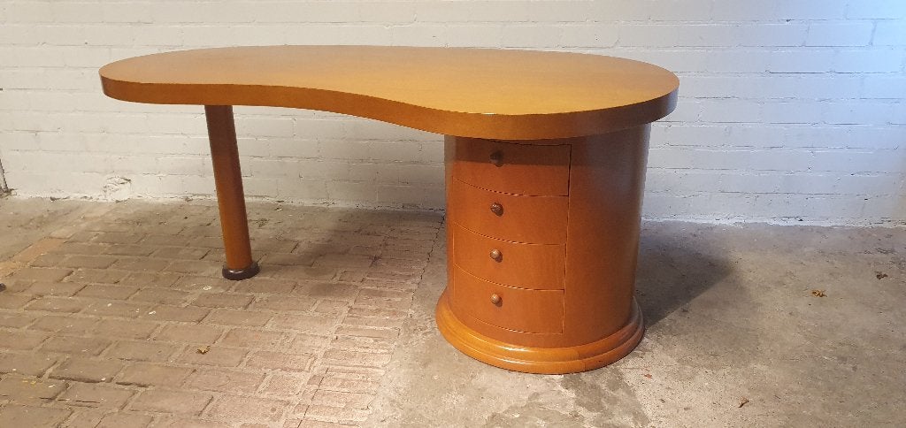 vintage bureau 80's design art deco, Huis en Inrichting, Bureaus, Gebruikt, 175 cm, Hout, Overige merken