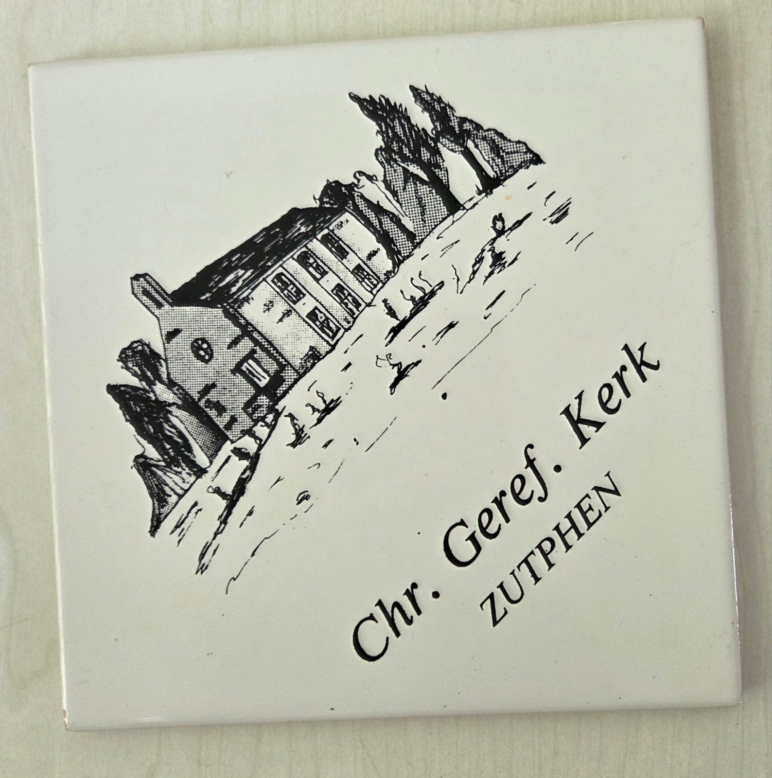 Tegel Chr. Geref. Kerk Zutphen, Ophalen of Verzenden, Zo goed als nieuw, Overige typen, Christendom | Protestants