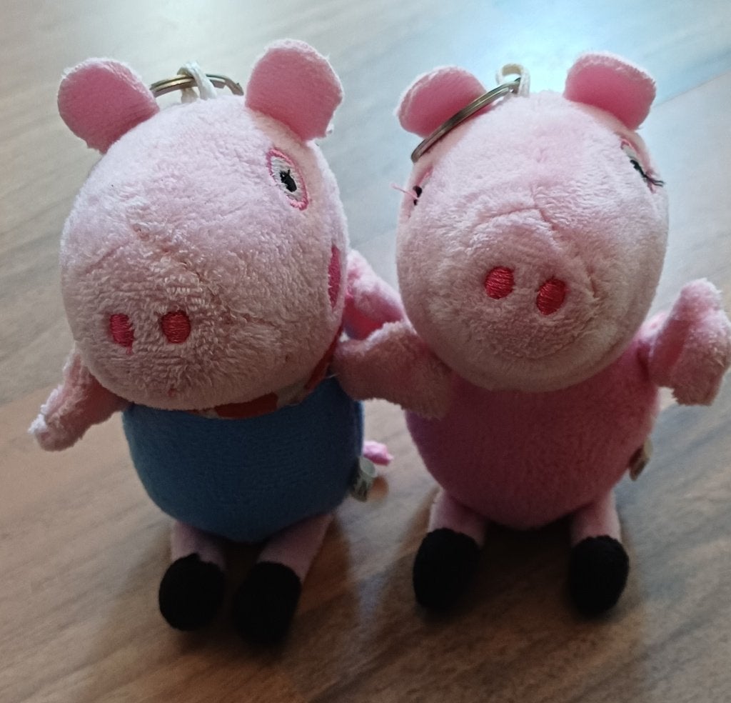 Peppa Big en George Big sleutelhangers, Gebruikt, Overige typen, Ophalen of Verzenden, Peppa Pig