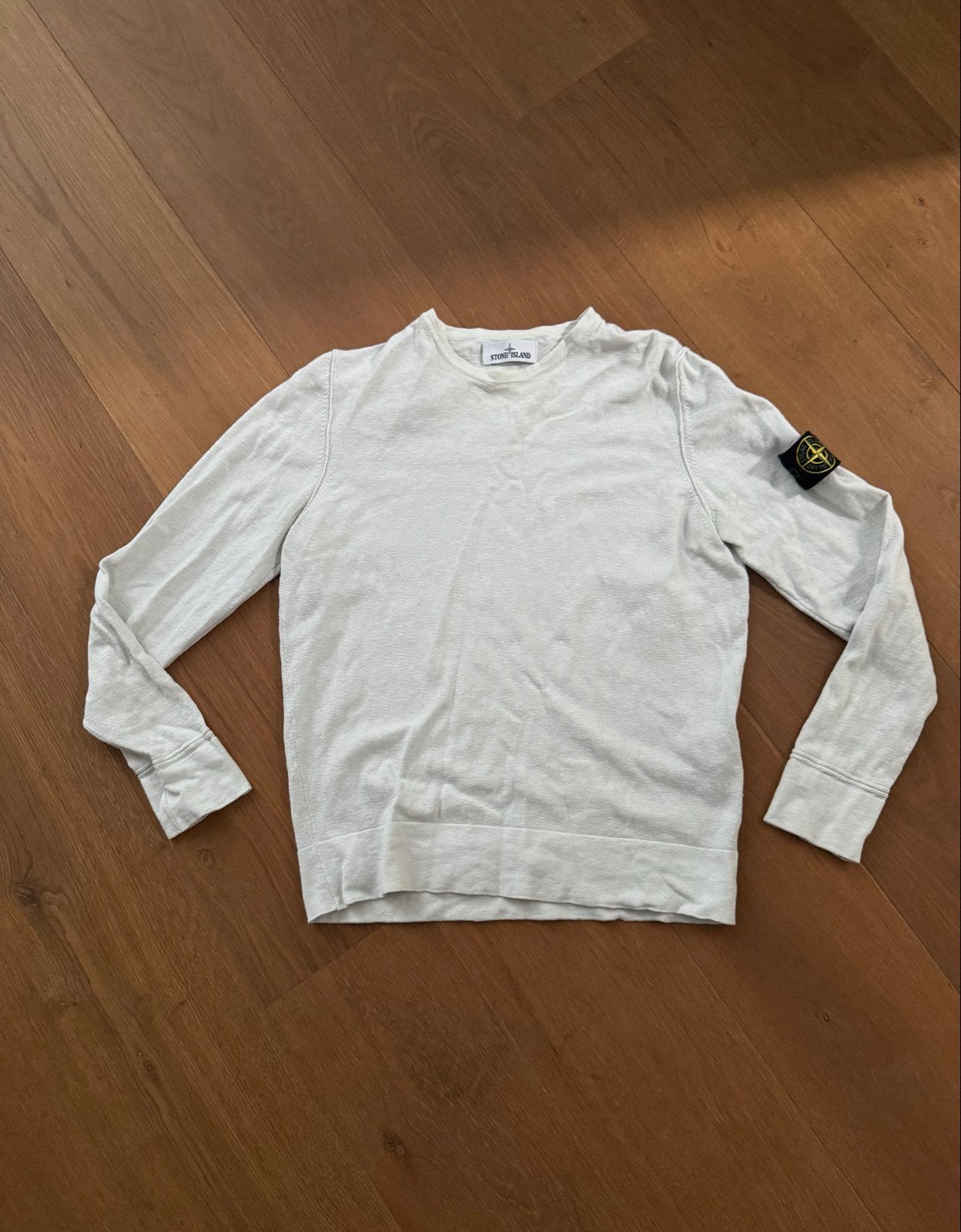 Witte Stone Island sweater - Maat M - gebruikt, Kleding | Heren, Truien en Vesten, Ophalen of Verzenden, Gedragen, Maat 48/50 (M)