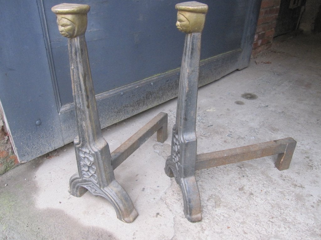 2 decoratieve haardbokken, vuurbokken 57hx44langx25br, Ophalen, Zo goed als nieuw