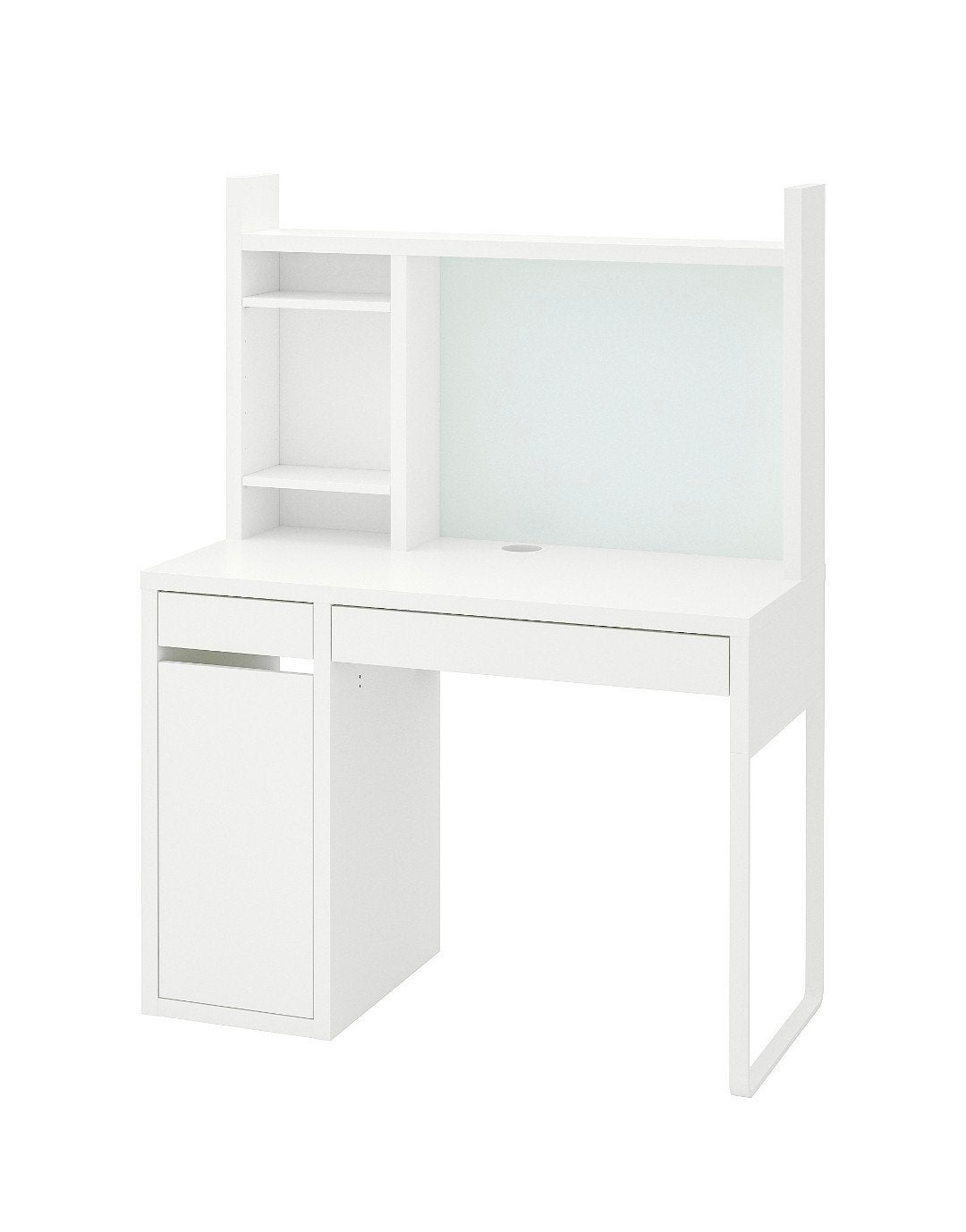 IKEA Micke bureau wit 150x50cm met magnetenbord, Ophalen, Gebruikt, Opzetstuk, 150 cm