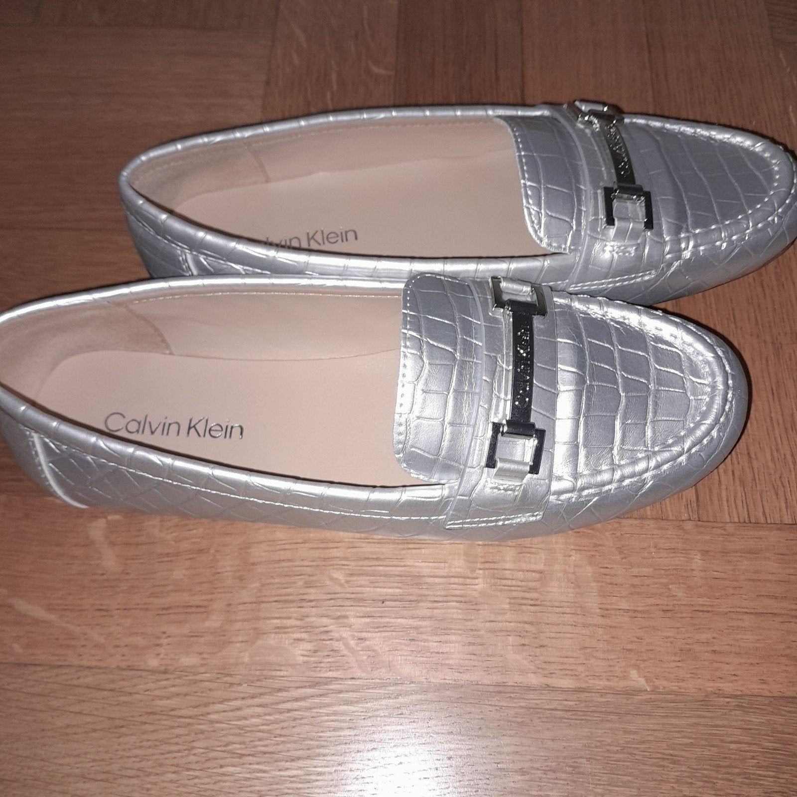 Nieuwe Calvin Klein zilveren instappers, maat 38, Overige kleuren, Instappers, Nieuw, Ophalen of Verzenden