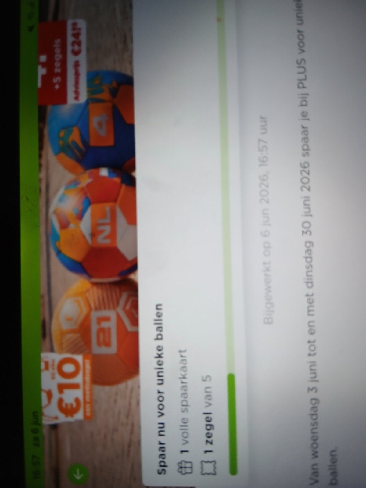 1 volle spaarkaart ( zegels)voor voetbal plus ( digitaal), Verzamelen, Supermarktacties, Plus, Ophalen of Verzenden