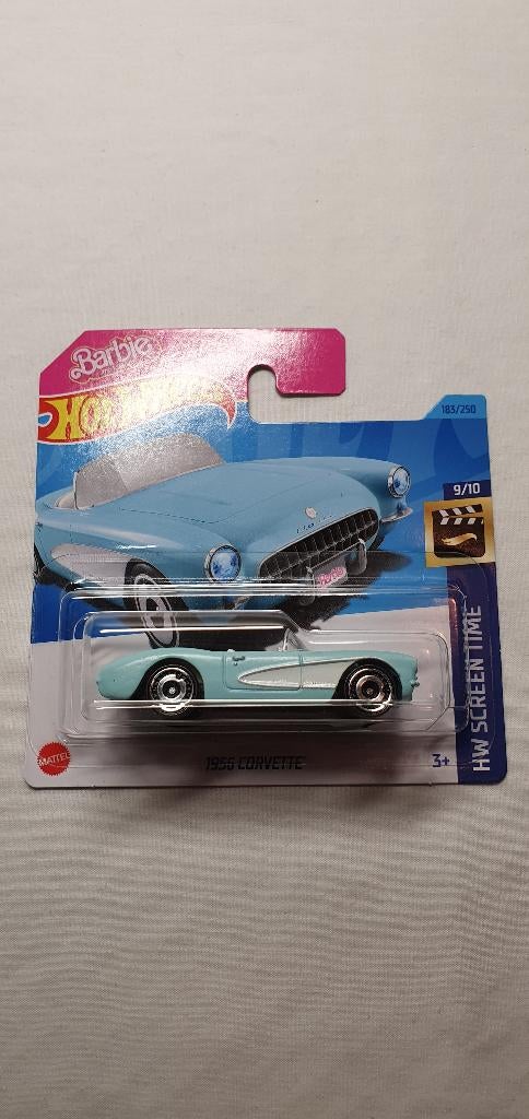 Hot Wheels Corvette 1956 Barbie blauw, Ophalen of Verzenden, Nieuw, Auto