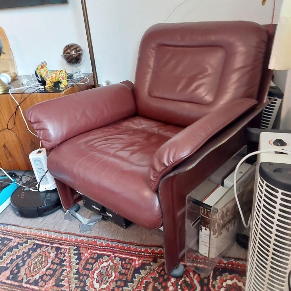 Italiaanse leren stoel, Ophalen, Gebruikt, Eenpersoons, 75 tot 100 cm
