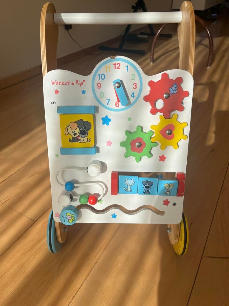 Woezel & Pip Houten Loopwagen met Activiteiten, Kinderen en Baby's, Ophalen of Verzenden, Gebruikt, Duw- of Trekspeelgoed