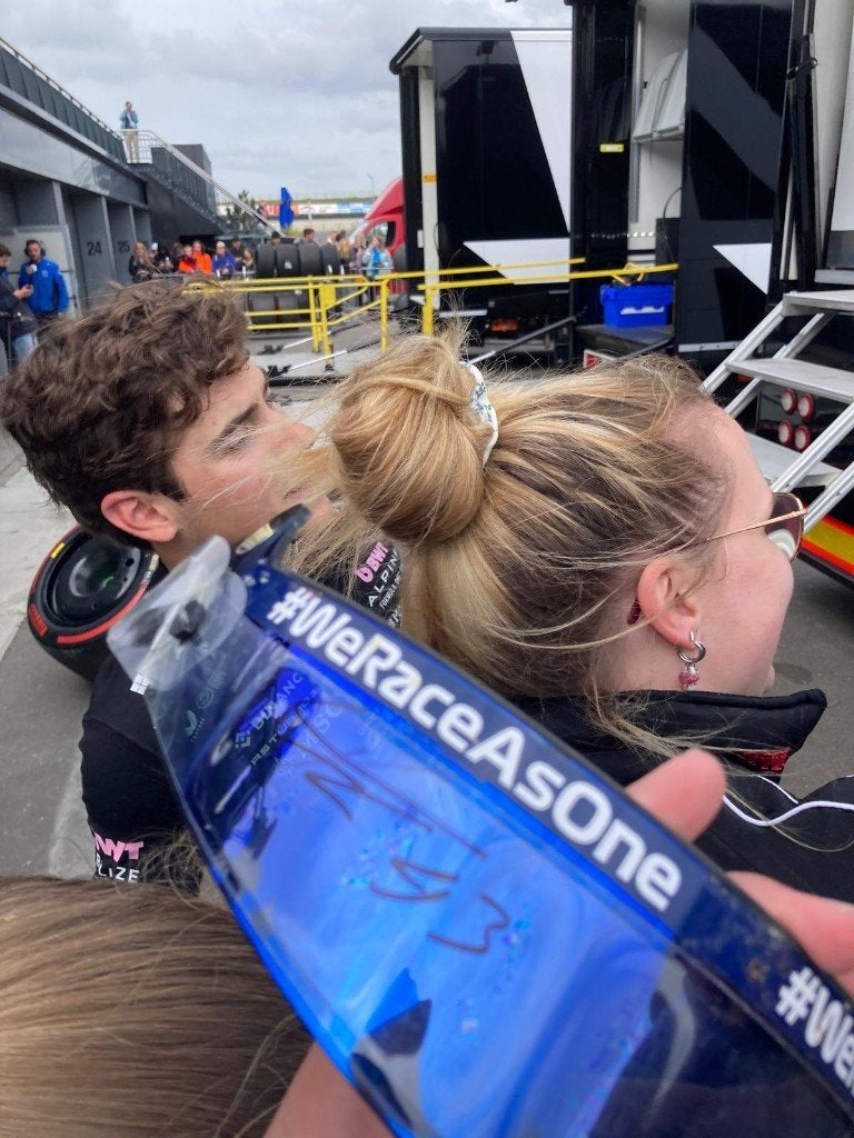 Alex Albon racegedragen vizier Gesigneerd Franco Colapinto, Ophalen of Verzenden, Gebruikt, Formule 1