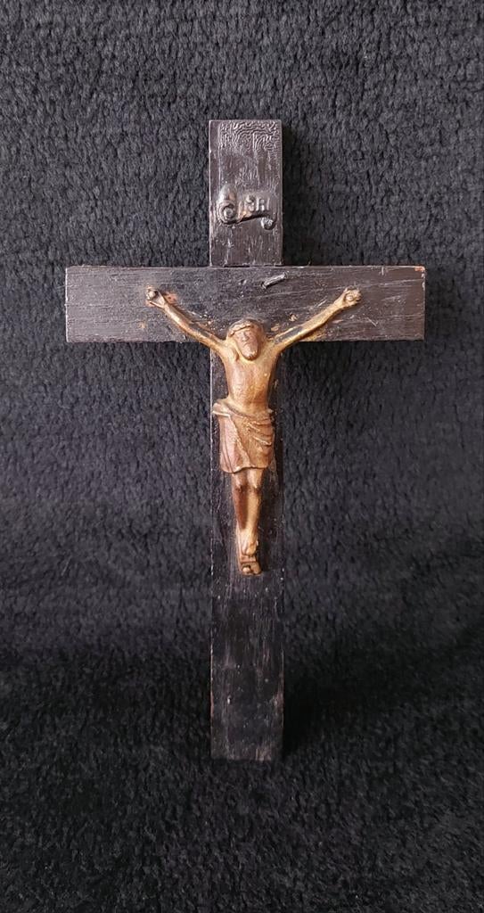 Crucifix met omhoogkijkende Jezus..., Ophalen of Verzenden