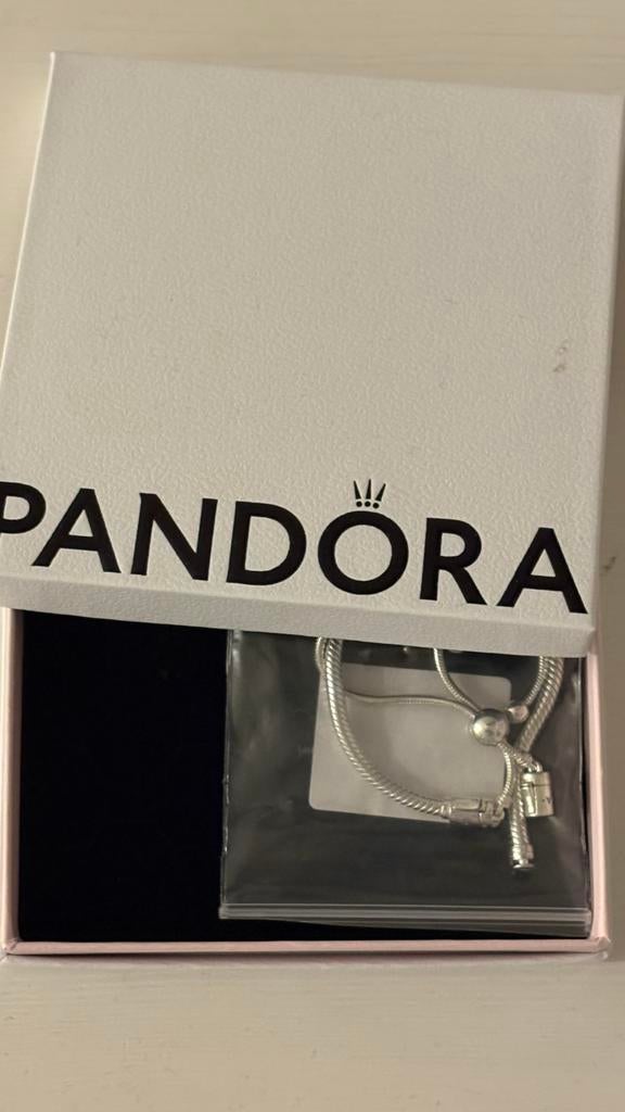 Pandora Snake Chain Armband met Schuifsluiting, Ophalen of Verzenden, Zo goed als nieuw, Zilver, Pandora