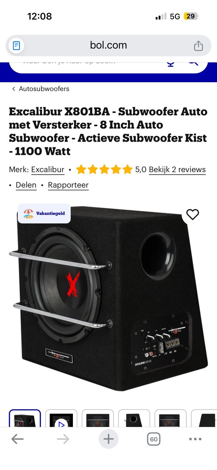 Excaliber x801ba actieve subwoofer, Auto diversen, Ophalen, Zo goed als nieuw
