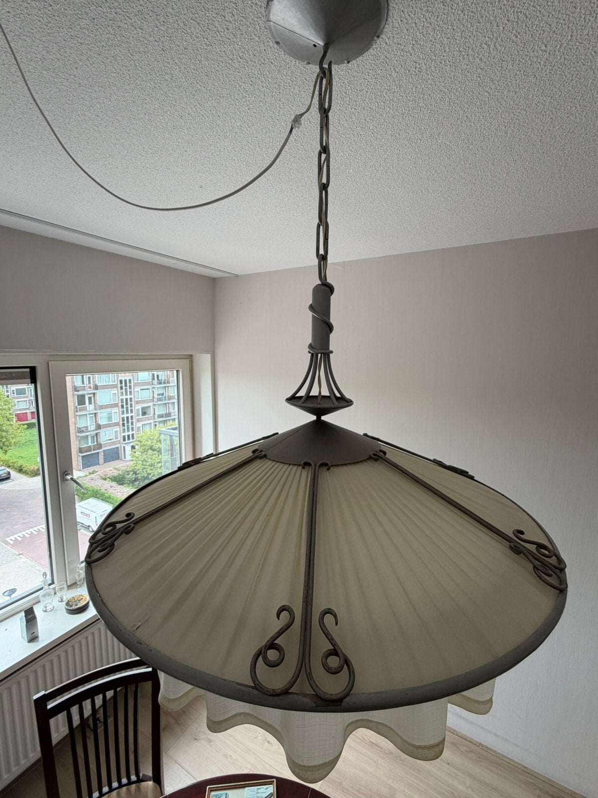 Vintage hanglamp, Ophalen, Gebruikt, Metaal, Amsterdamse school