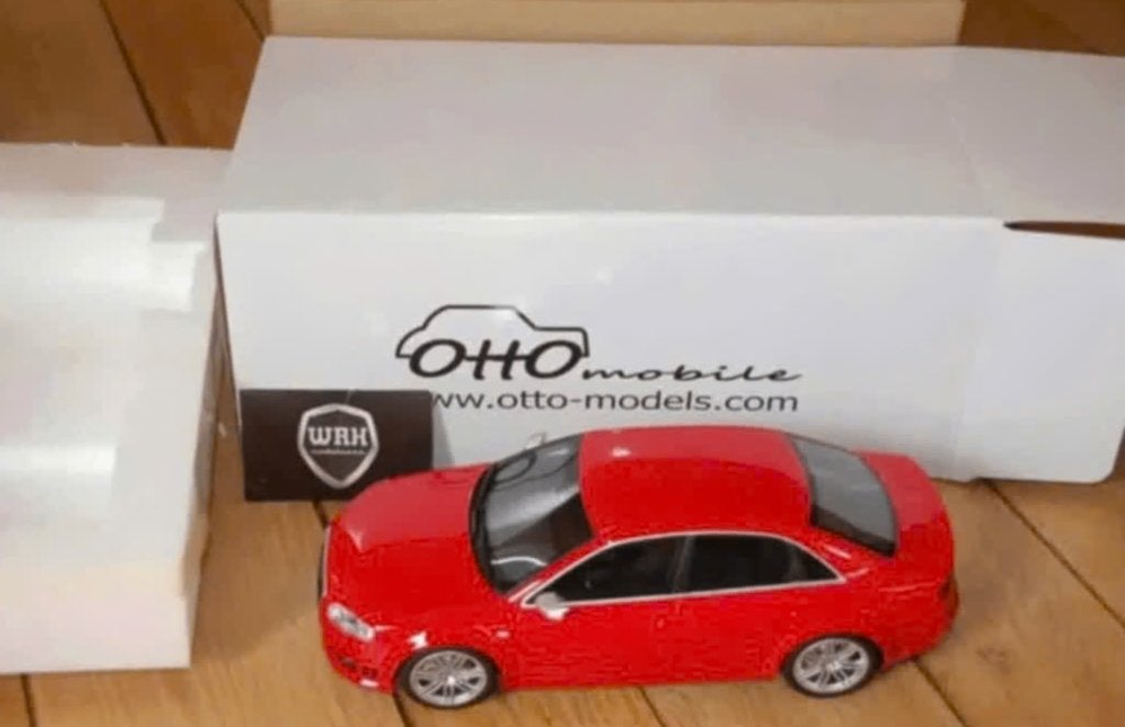 1:18 AUDI RS4 SEDAN B7 red Otto mobile OT400 in doos WRH, Hobby en Vrije tijd, Verzenden, Zo goed als nieuw, Auto, OttOMobile