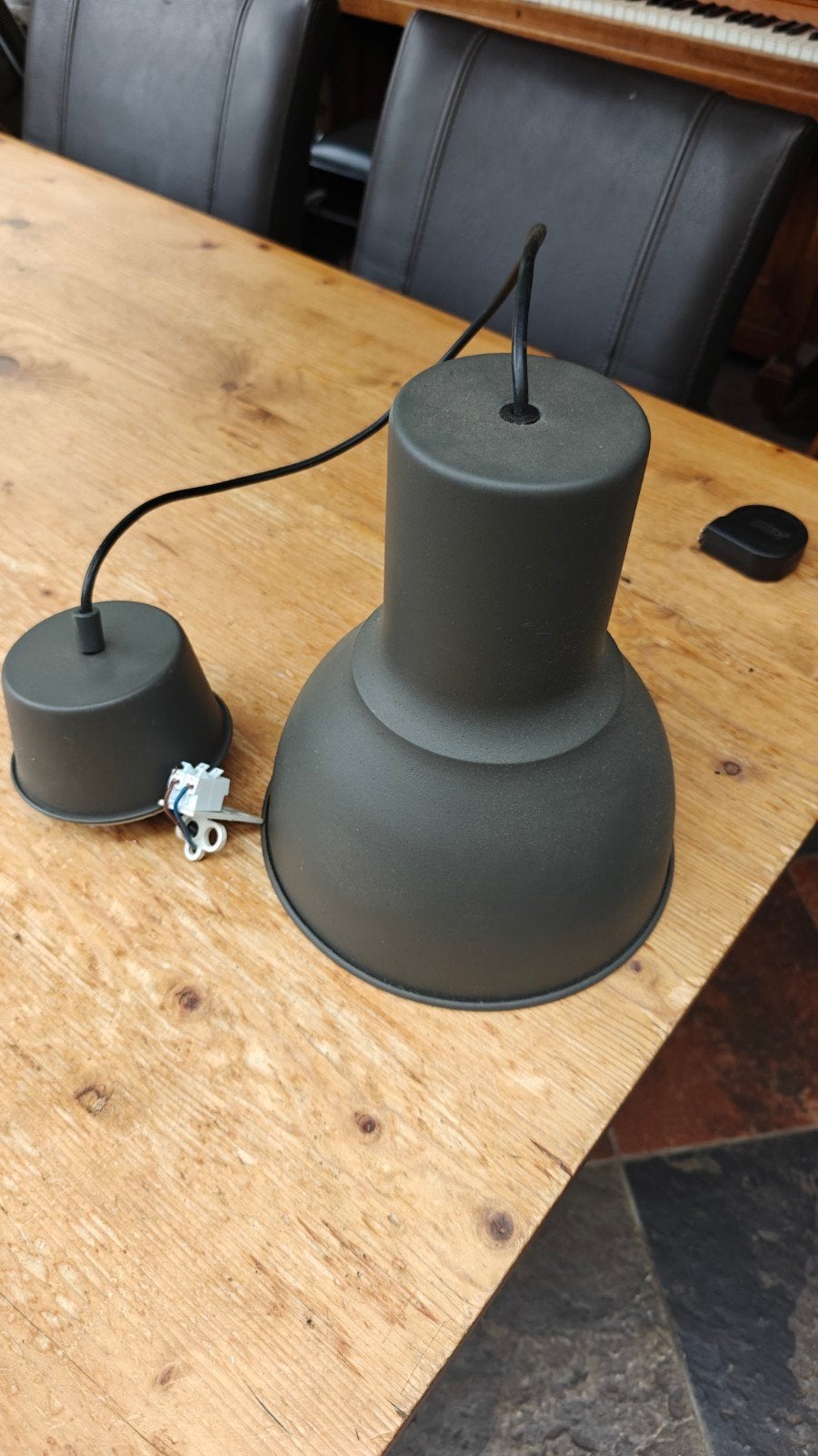 ikea Hektar hanglamp 23cm, Ophalen of Verzenden, Zo goed als nieuw, Metaal, E27 (groot)