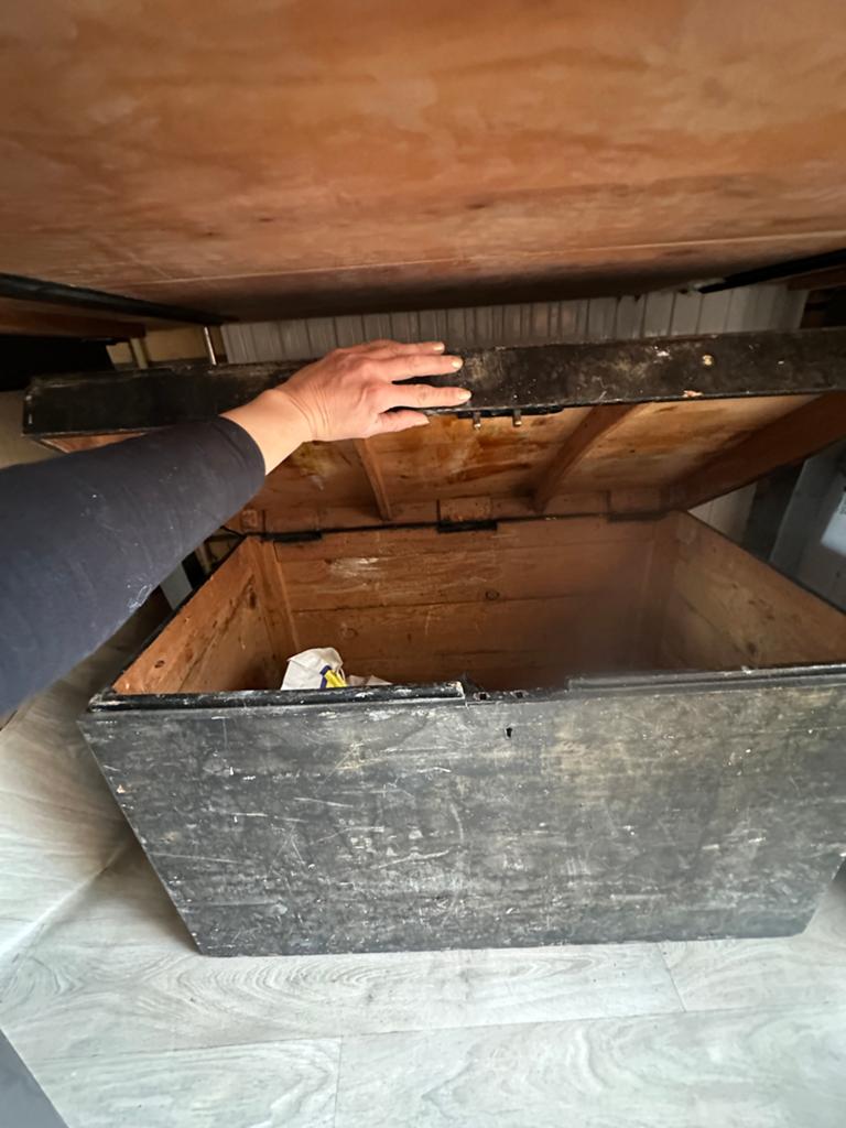 Grote houten kist - Vintage opbergkist, Huis en Inrichting, Woonaccessoires | Kisten, Ophalen, Gebruikt, 100 tot 150 cm, 50 tot 75 cm