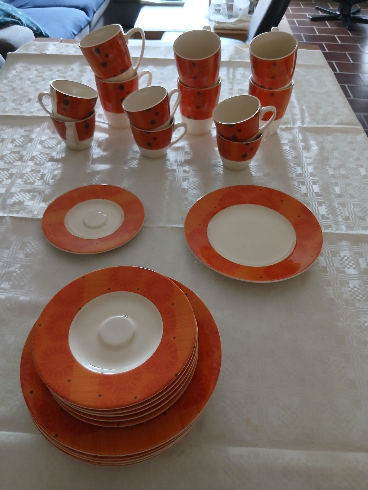 6-delige koffieservice 6 mokken, Huis en Inrichting, Ophalen, Zo goed als nieuw, Overige stijlen, Kop(pen) en/of Schotel(s)