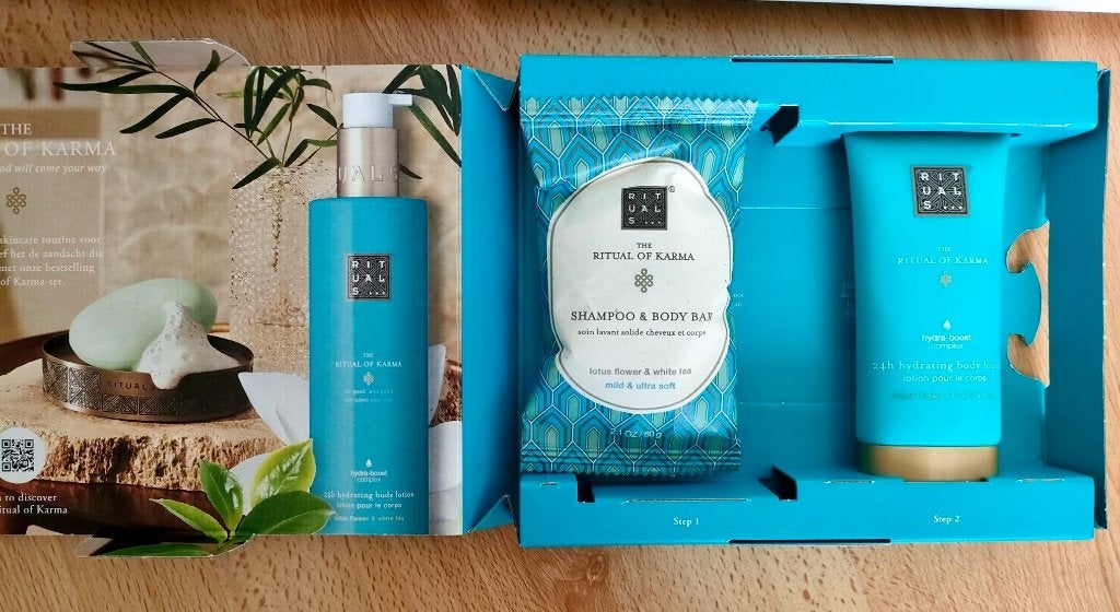 NIEUW: Rituals Karma Set: Shampoo Bar & Bodylotion, Ophalen of Verzenden, Nieuw, Bad & Douche