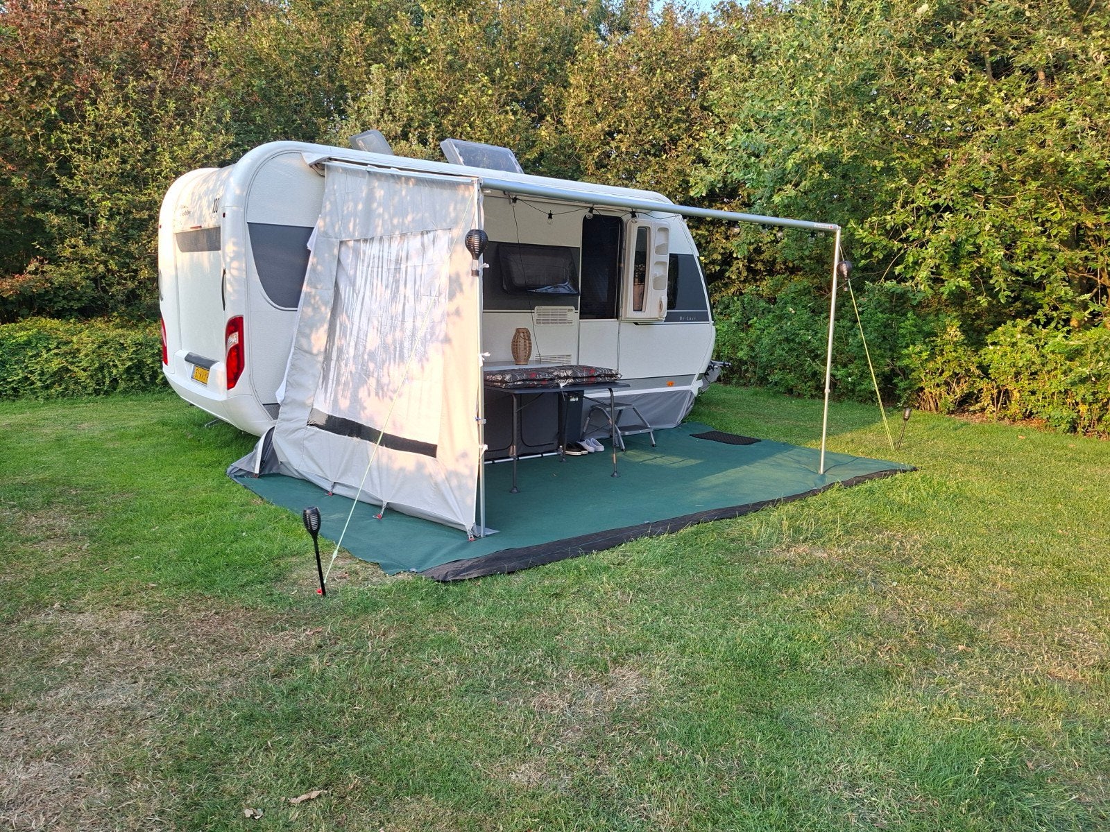 Fiamma Caravanstore zakluifel 3.60m grijs met zijkanten, Ophalen, Gebruikt