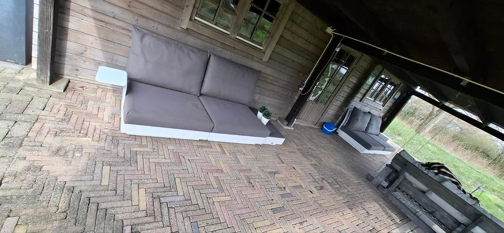 Tuinset met tafel en waterbestendige kussens, Gebruikt, Bank, Ophalen of Verzenden, Tuinset
