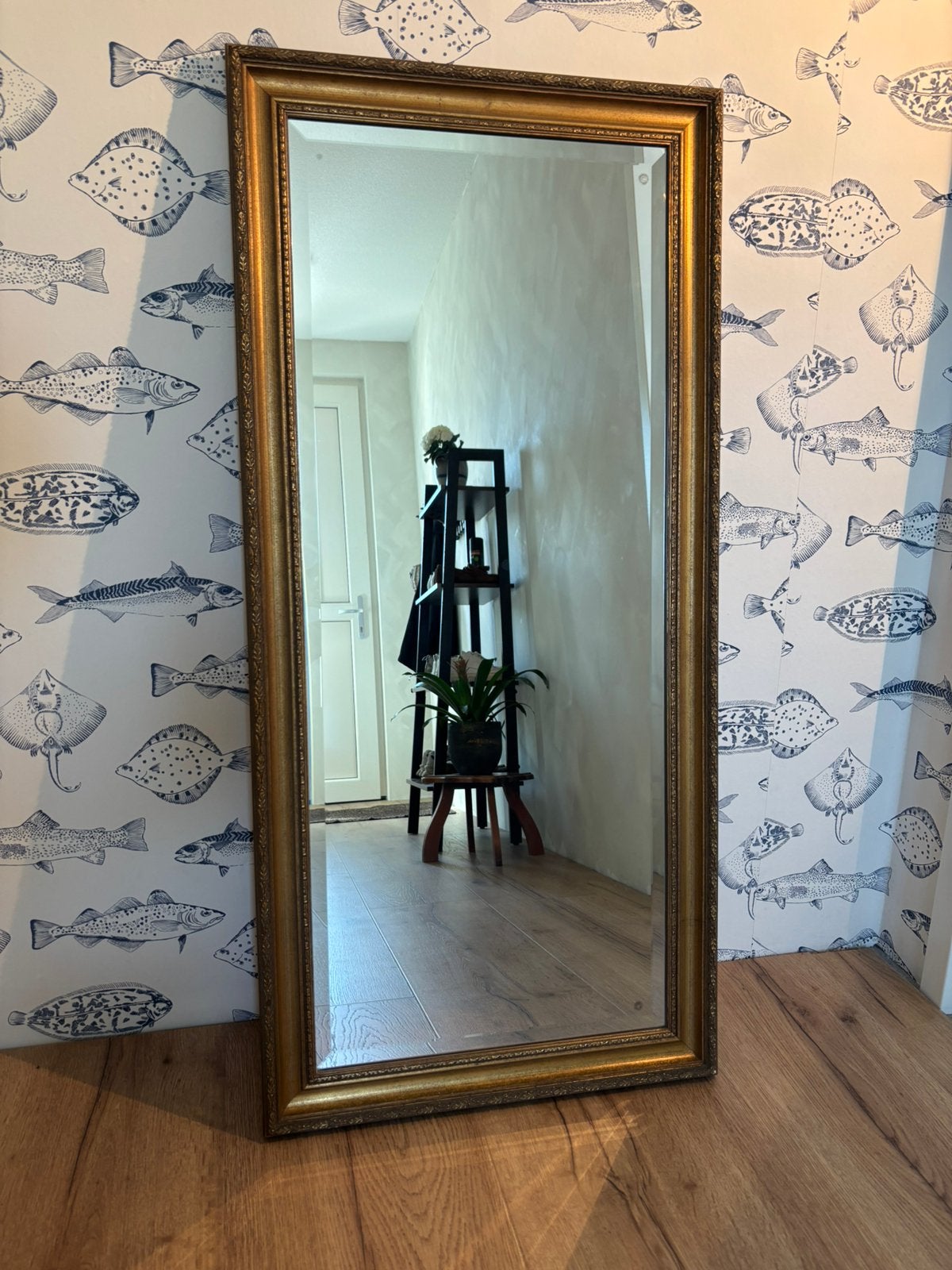 Vintage spiegel, Huis en Inrichting, Woonaccessoires | Spiegels, Ophalen, Zo goed als nieuw, Rechthoekig, 100 tot 150 cm