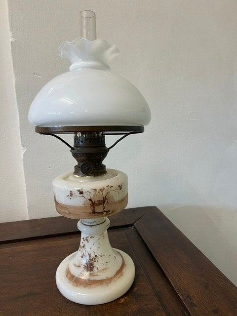 antieke olie lamp (tafelmodel), Antiek en Kunst, Ophalen of Verzenden