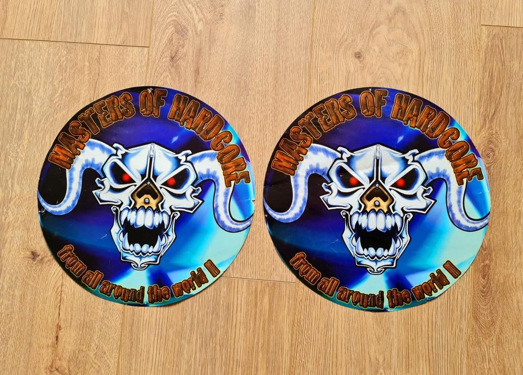 Masters of hardcore flyers 32cm, Verzamelen, A4 of kleiner, Ophalen of Verzenden, Zo goed als nieuw, Overige vormen