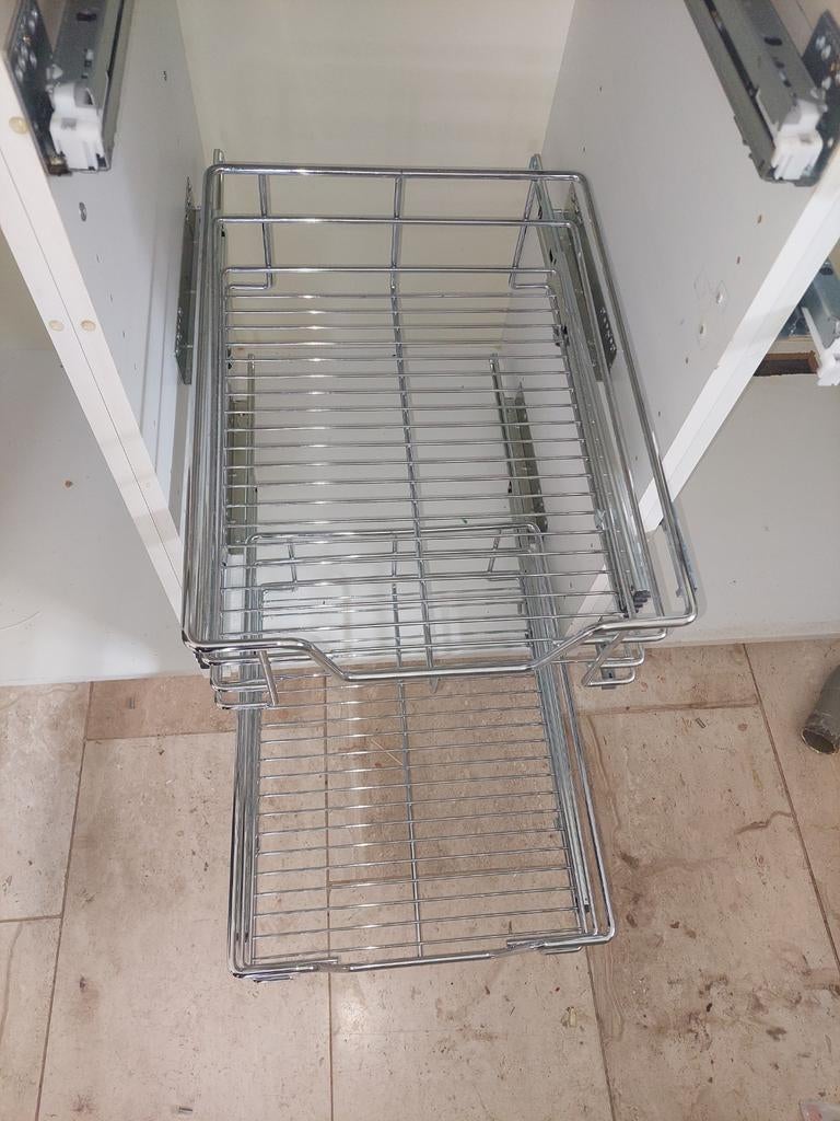 Uittrekbaar keukenrek - Chroom - voor kast van 45 cm, Zilver, Ophalen of Verzenden, Metaal, Overige merken