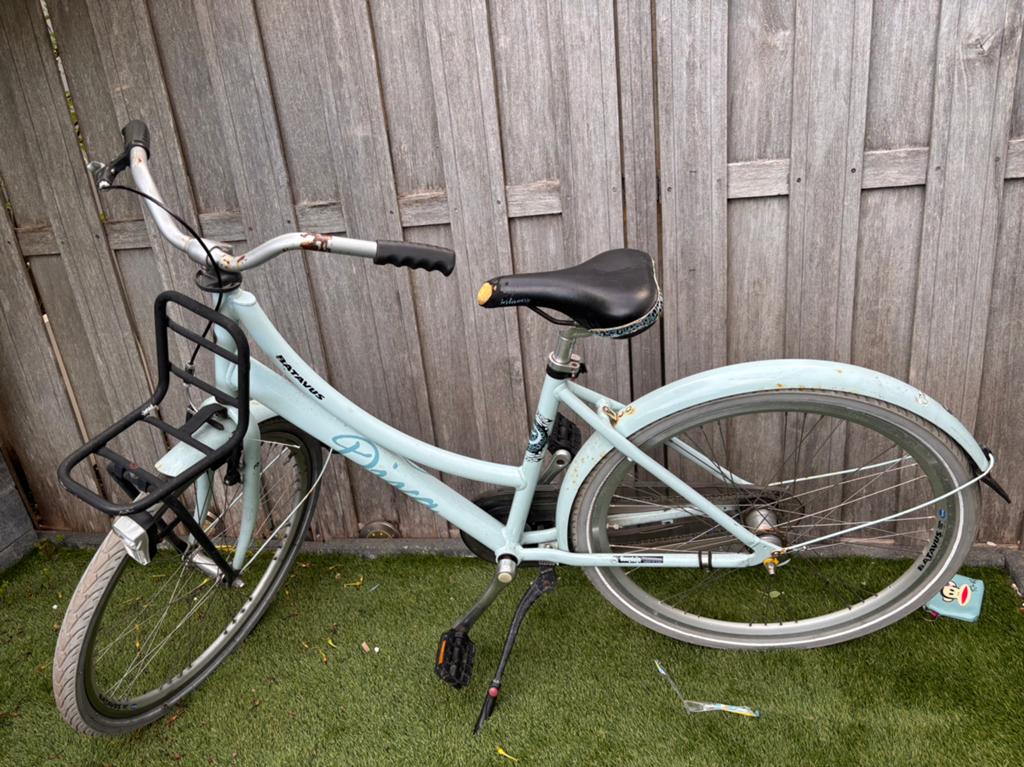 Batavus Diva Meisjesfiets - Lichtblauw, Terugtraprem, Gebruikt, Handrem, Ophalen
