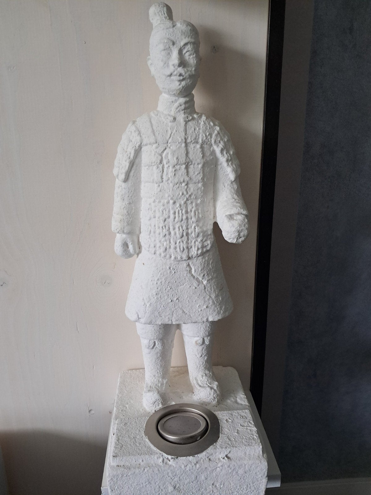 2x Chinese Terracotta Leger Beelden met Licht, Ophalen of Verzenden, Wit, Steen/keramiek, Oosters