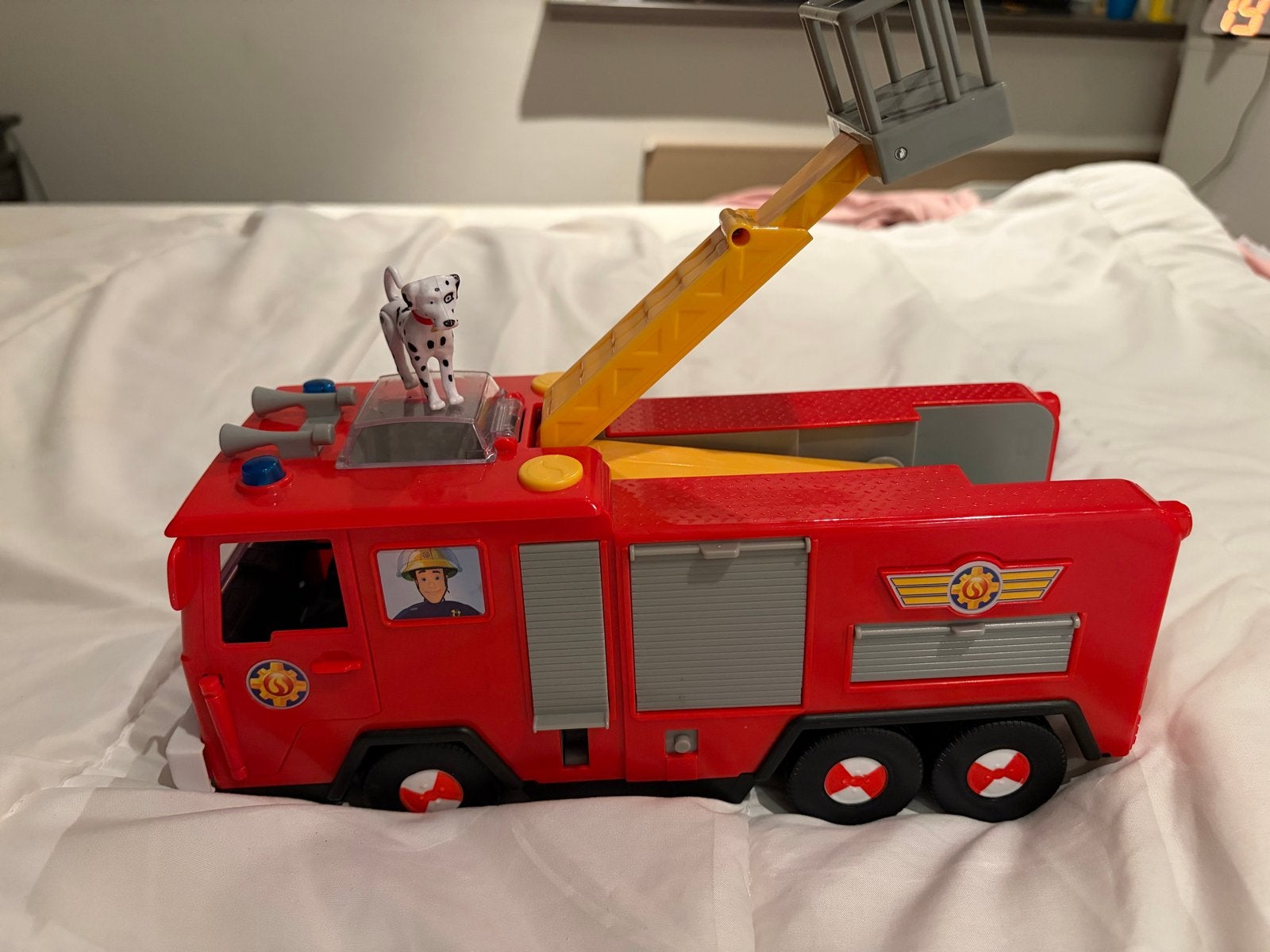 Brandweerman Sam Jupiter Brandweerwagen met hond, Ophalen, Zo goed als nieuw