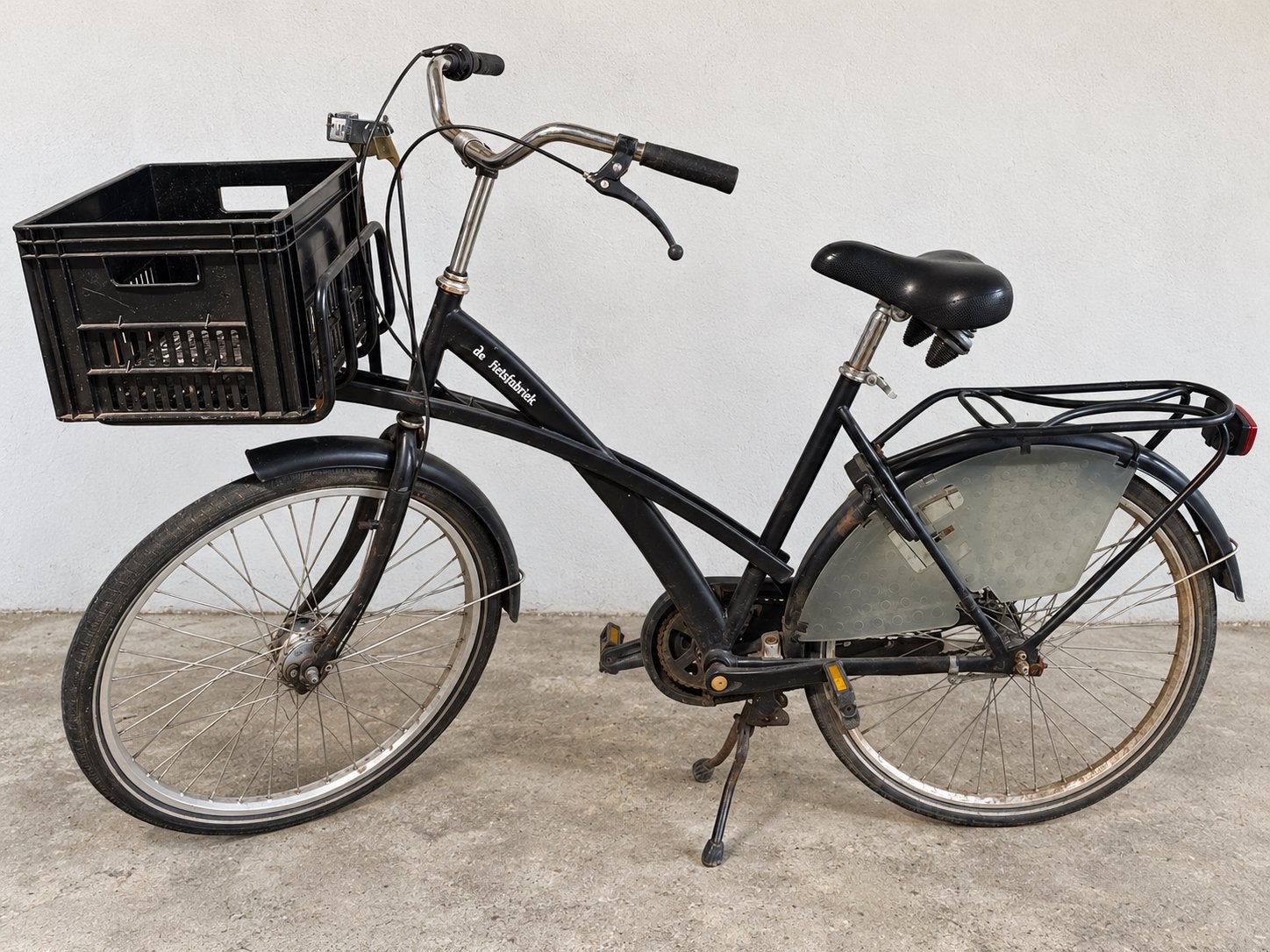 De Fietsfabriek transportfiets-krat en ABUS-ringslot, Gebruikt, Versnellingen, 56 cm of meer, Trommelrem