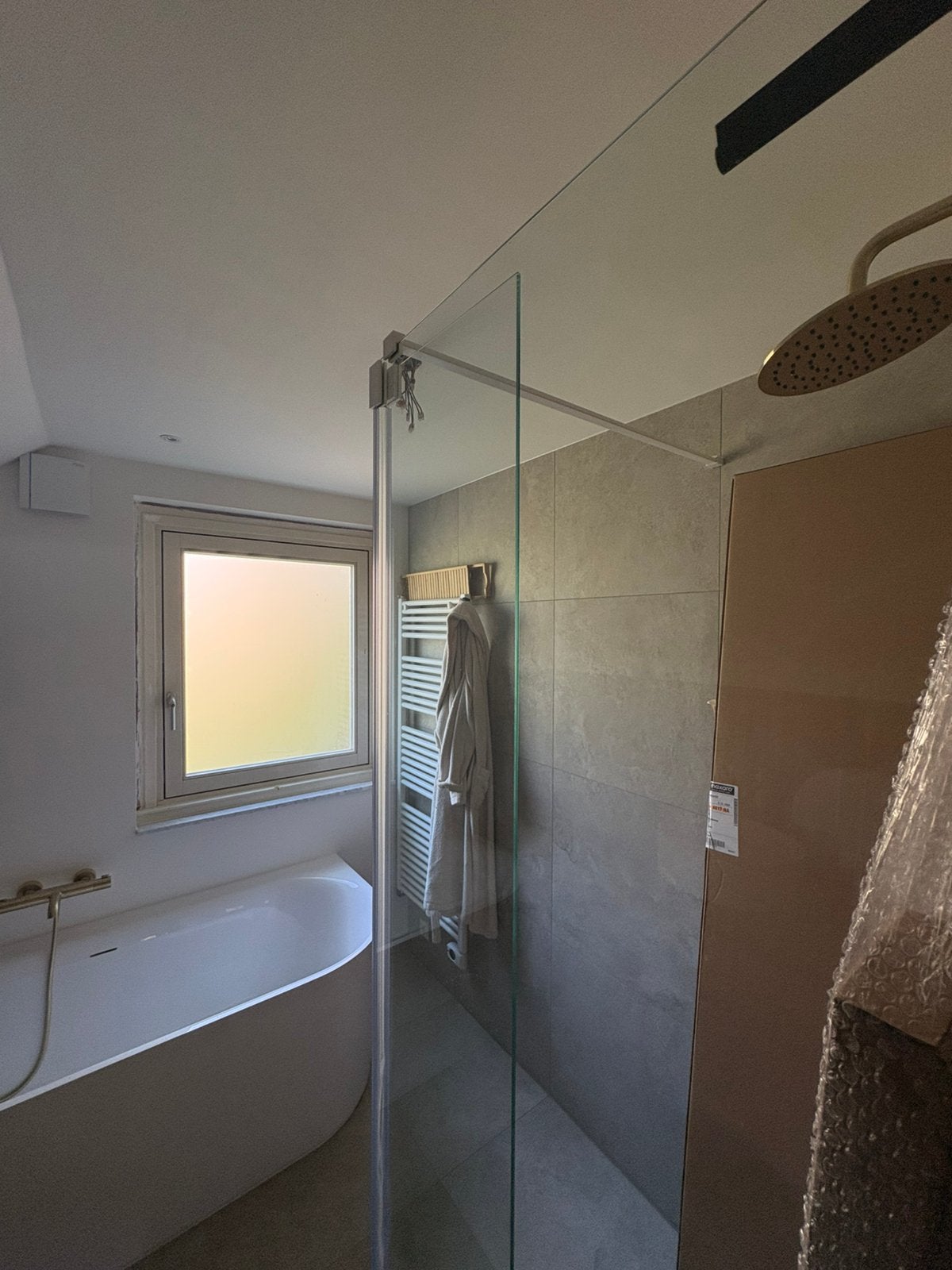Douchewand 90x200cm sanidirect, Ophalen, Overige typen, 50 tot 100 cm, Zo goed als nieuw