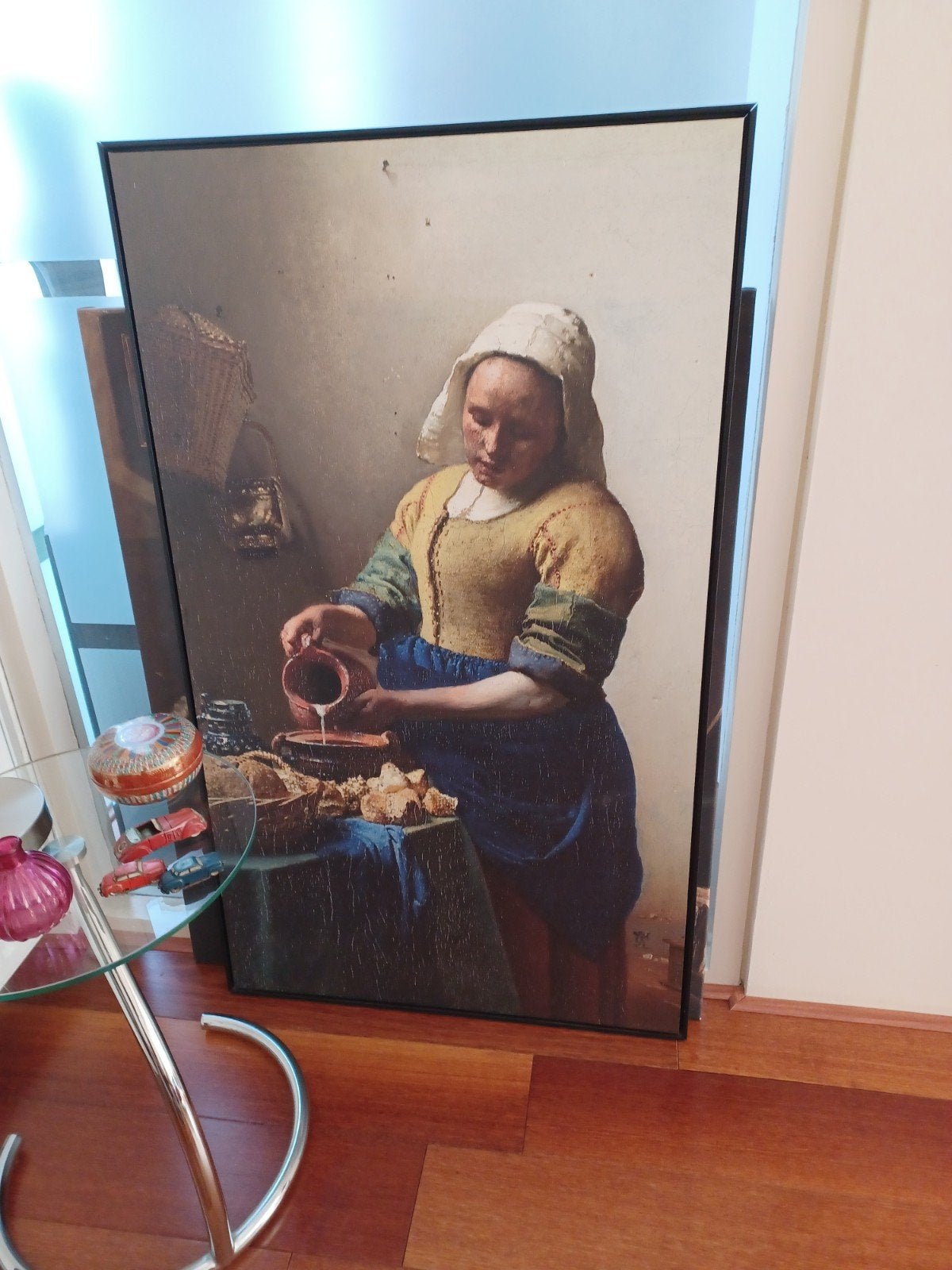 De Melkmeid van Vermeer - Canvas reproductie, Ophalen