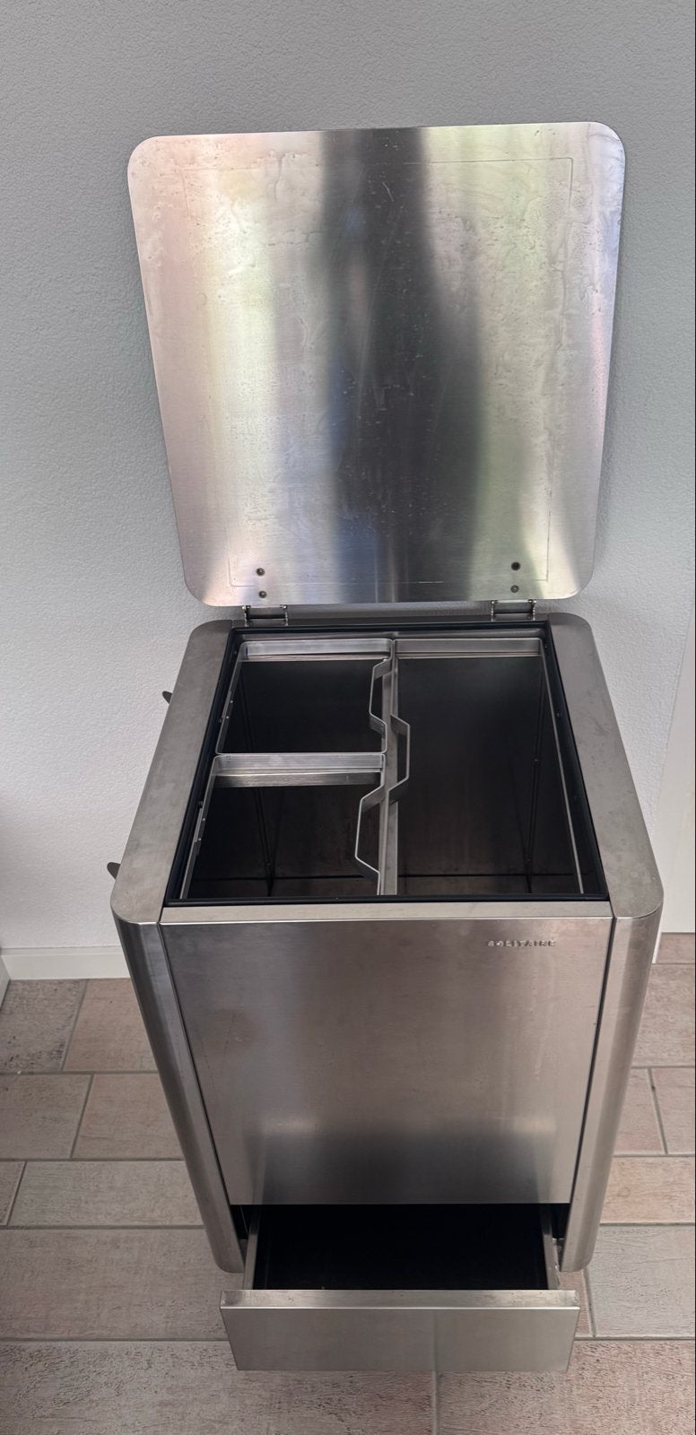 Solitaire RVS afvalscheidingsysteem, Ophalen, Gebruikt, 40 liter of meer, Rvs