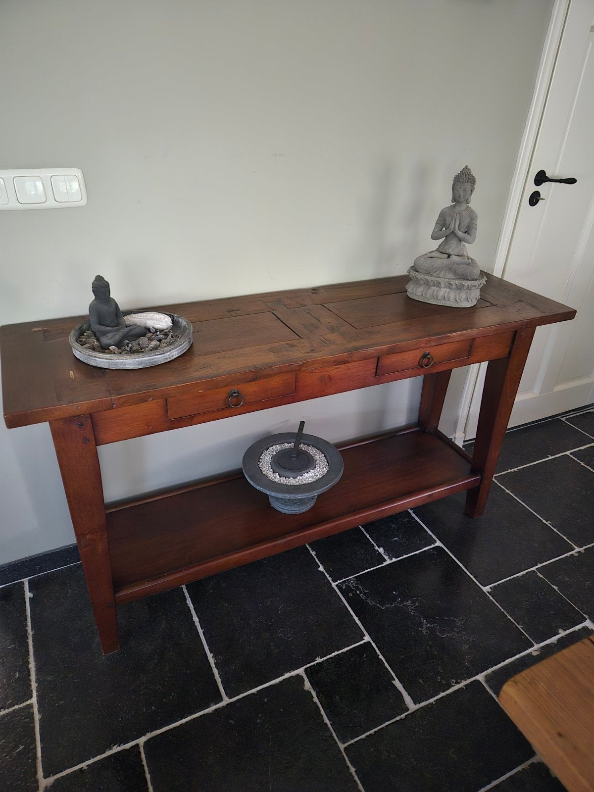 Teakhouten sidetable, Huis en Inrichting, Ophalen, 100 tot 150 cm, Teakhout, Zo goed als nieuw