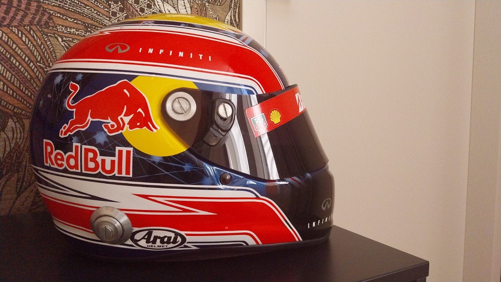 Mark Webber F1 helm schaal 1:1 - laatste race Brazilië, Verzamelen, Automerken, Motoren en Formule 1, Ophalen of Verzenden, Zo goed als nieuw