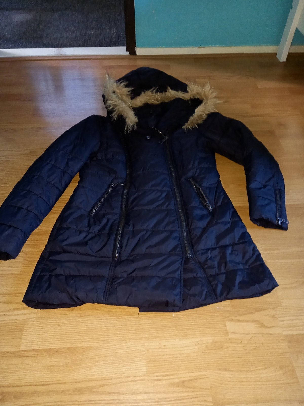 Zwarte winterjas maat L in prima staat, Kleding | Dames, Ophalen of Verzenden, Zo goed als nieuw, Maat 42/44 (L), Zwart