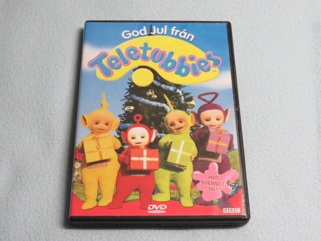 Zweedse DVD: God Jul från Teletubbies, ook Fins en Deens, Alle leeftijden, Poppen, Tv-serie, Ophalen of Verzenden