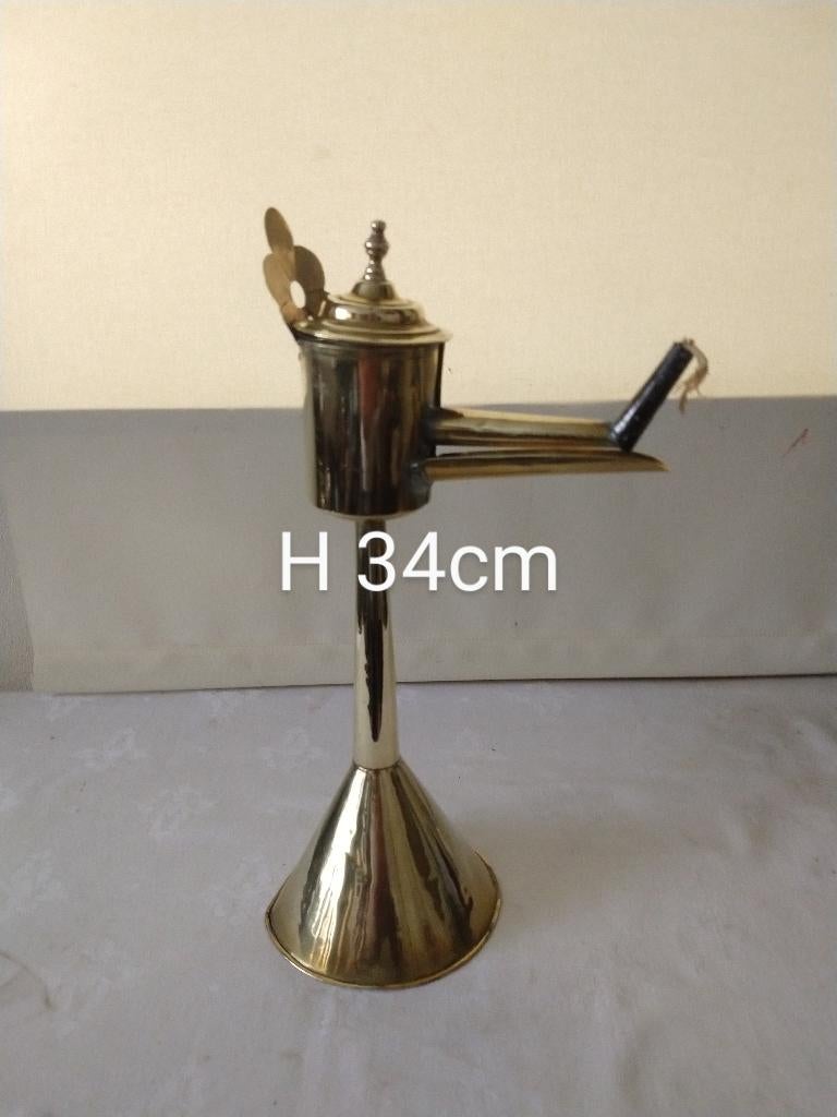 olielamp messing snotneus, Ophalen of Verzenden